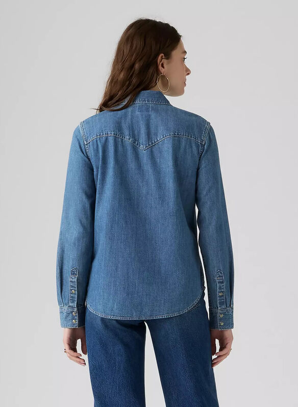 CAMICIA WESTERN JEANS, 0000 STONE, medium