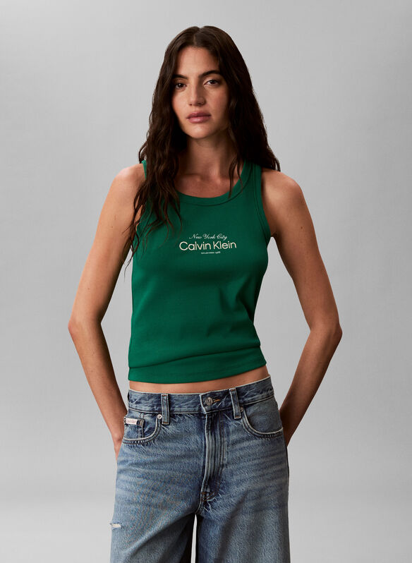 CANOTTA IN COTONE A COSTINE, L4G FOREST, medium