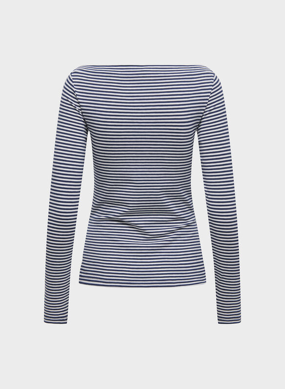 T-SHIRT ONLKISS, CLOUD DANCER STRIPES, medium