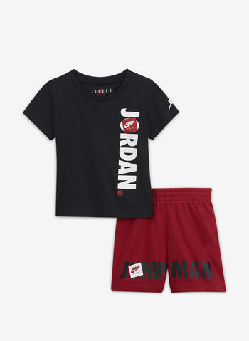 COMPLETO T-SHIRT E SHORTS JORDAN JUMPMAN BIMBO, R78REDBLK, small