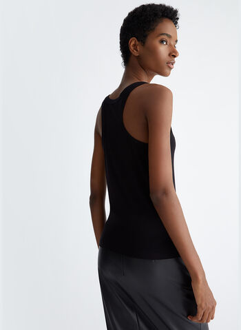 CANOTTA CON LOGO E STRASS, 22222 BLK, small