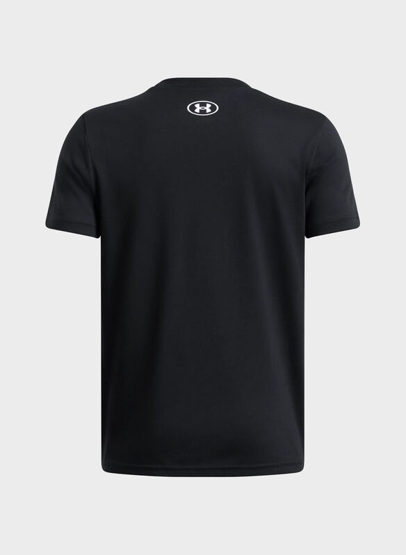 MAGLIA A MANICHE CORTE LOGO WORDMARK  RAGAZZO, 0001 BLK, medium