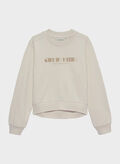 FELPA GIRO LOGO GLITTER RAGAZZA, PGB LATTE, thumb