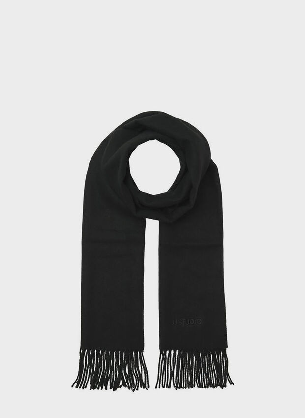 SCIARPA IN MAGLIA CON FRANGE, BLACK BEAUTY, large