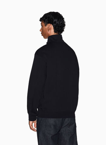FELPA HALF ZIP CON COLLO ALTO, UC001 BLK, small