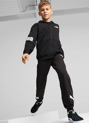 FELPA ESSENTIALS CON CAPPUCCIO RAGAZZO, 01 BLK, small