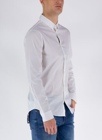 CAMICIA POPELINE STRETCH, 1100WHT, small