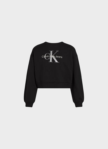 FELPA GIROCOLLO CON LOGO RAGAZZA, BEH BLK, small