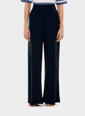 PANTALONE IN JERSEY DI VISCOSA STRETCH, UB102 NVY, thumb