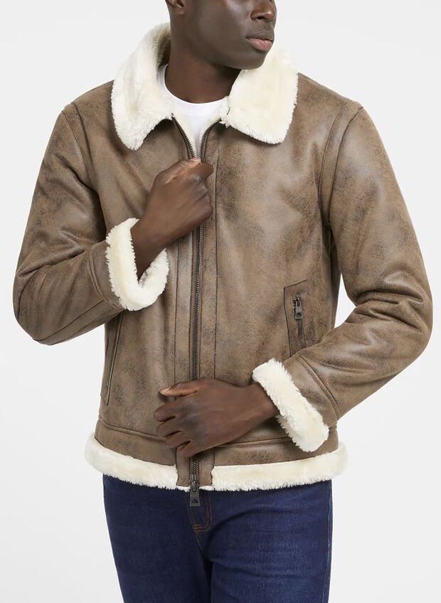 GIUBBOTTO AVIATOR SHEARLING, A11G MOKA, large