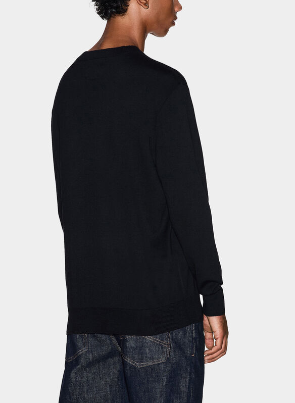 MAGLIONE COTONE GIROCOLLO, UC001 BLK, medium