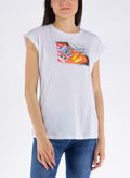 T-SHIRT CON STAMPA STRASS, 101WHT, thumb