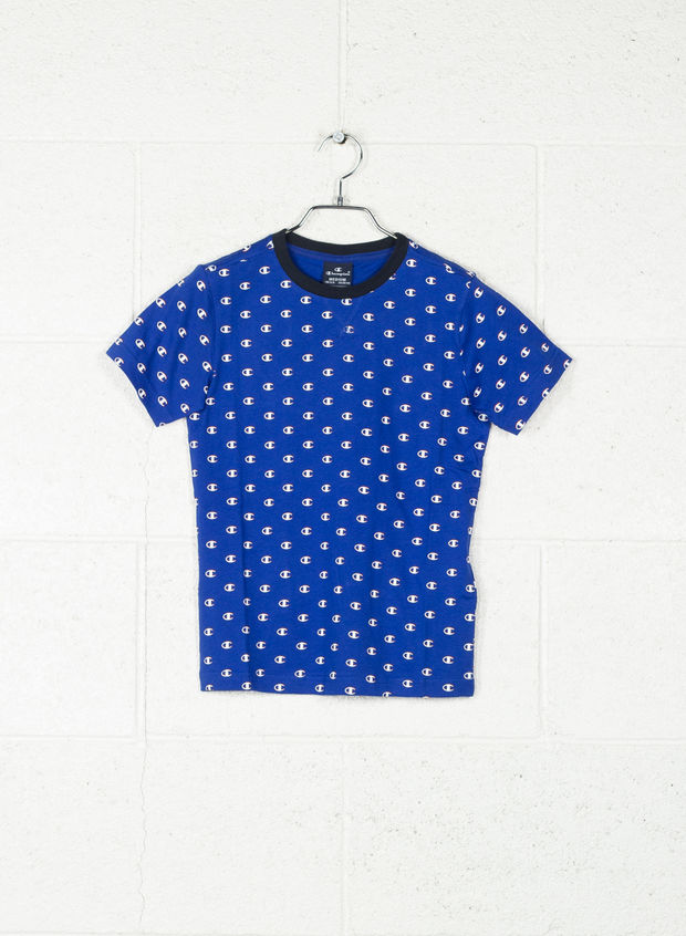 T-SHIRT LOGO ALL OVER AMERICAN CLASSIC RAGAZZO, BL001 NVY, large