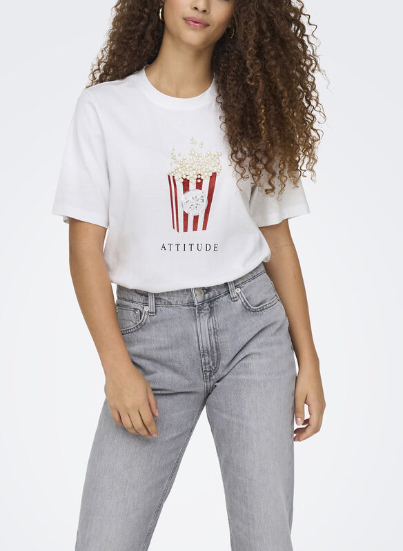 T-SHIRT BURS GRAPHIC, BRIGHT WHITE, medium