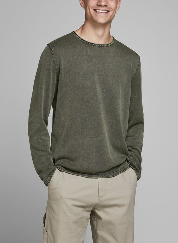 MAGLIONE DI COTONE, DUSTY OLIVE OLIVE, medium