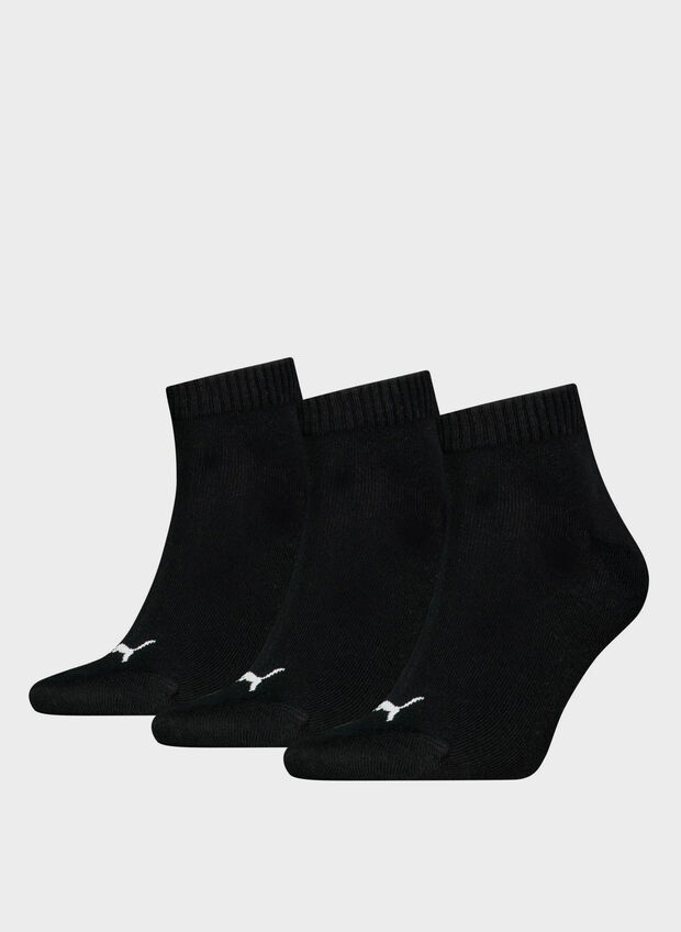 CALZA QUARTER PLAIN 3 PAIA UNISEX, 200 BLK, large