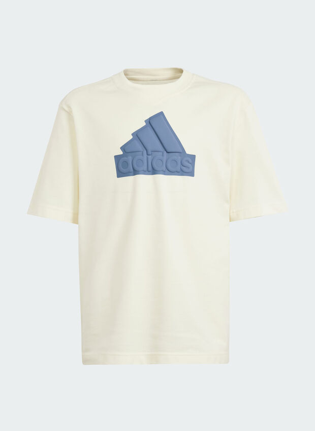 T-SHIRT FUTURE ICONS LOGO PIQU&Eacute; RAGAZZO, IVORY, large
