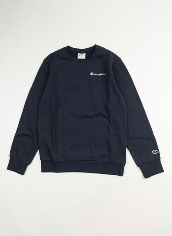FELPA GIROCOLLO CON LOGO RAGAZZO, BS501 NVY, small