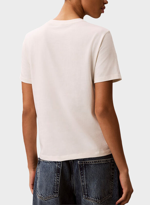 T-SHIRT MONOLOGO RICAMO, YAS PANNA, medium
