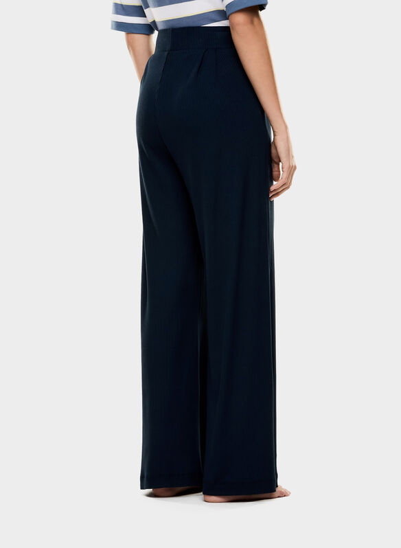 PANTALONE IN JERSEY DI VISCOSA STRETCH, UB102 NVY, medium