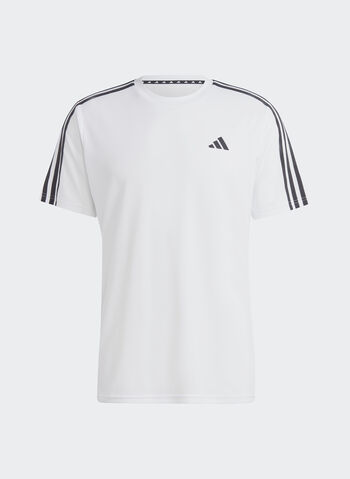 T-SHIRT DA ALLENAMENTO TRAIN ESSENTIALS 3-STRIPES, WHT, small