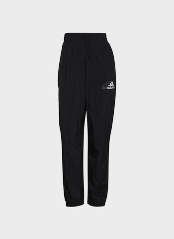 PANTALONE BRAND LOVE REPEAT LOGO HIGH-WAIST WOVEN, BLK, small