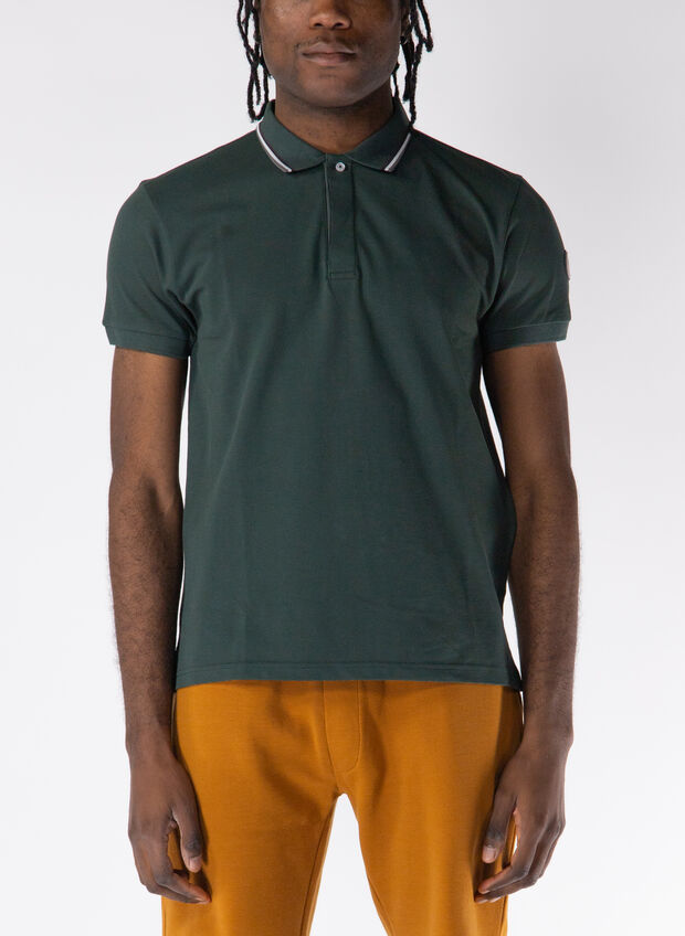 POLO A MANICHE CORTE CON BORDINO IN PIQUET, , large