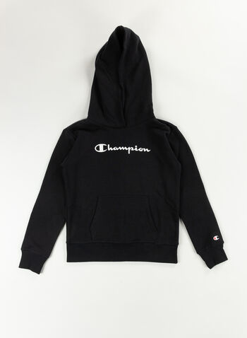 FELPA CON CAPPUCCIO BIG LOGO RAGAZZA, KK001 BLK, small