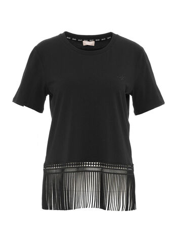T-SHIRT CON FRANGE, 22222 BLK, small