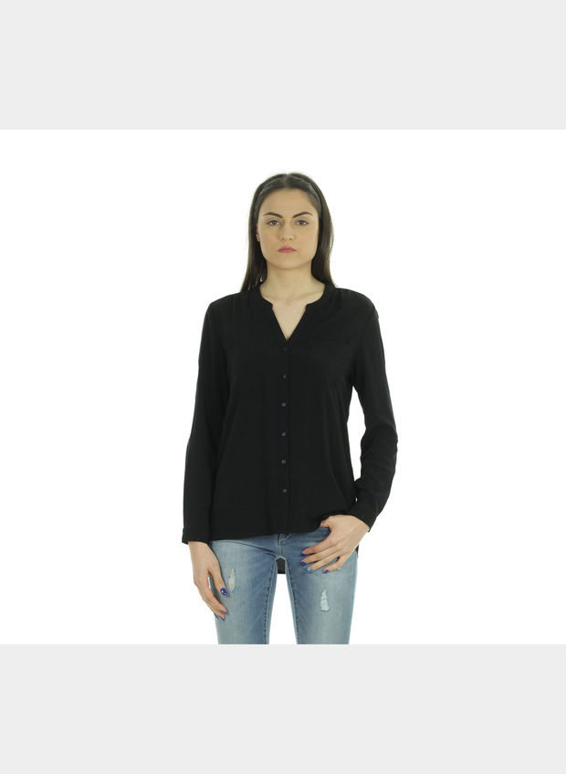CAMICIA LOOSE LONG SLEEVED, BLACK, large