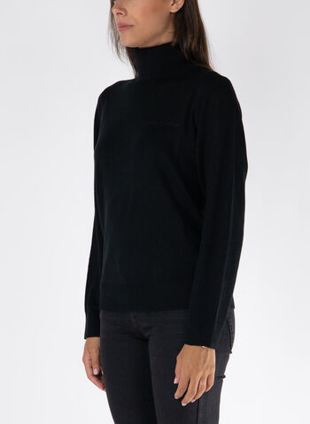 MAGLIONE DOLCEVITA CON LOGO, 1200 BLK, small