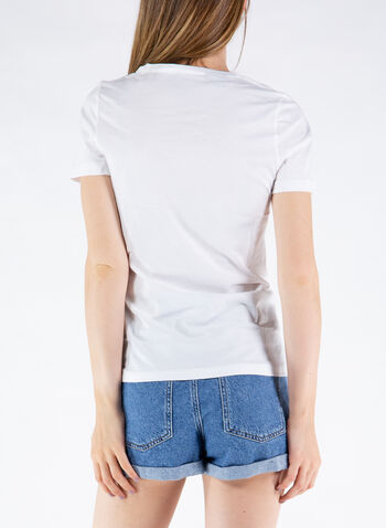 T-SHIRT CON STAMPA FRONTALE, WHT, small