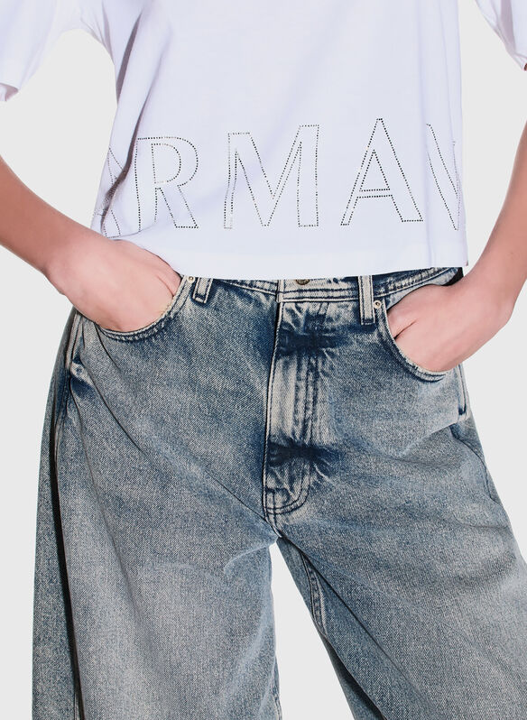 T-SHIRT CROP LOGO, U0002 WHT, medium