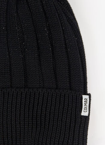 CAPPELLO IN MAGLIA CON PONPON, 99 BLK, small