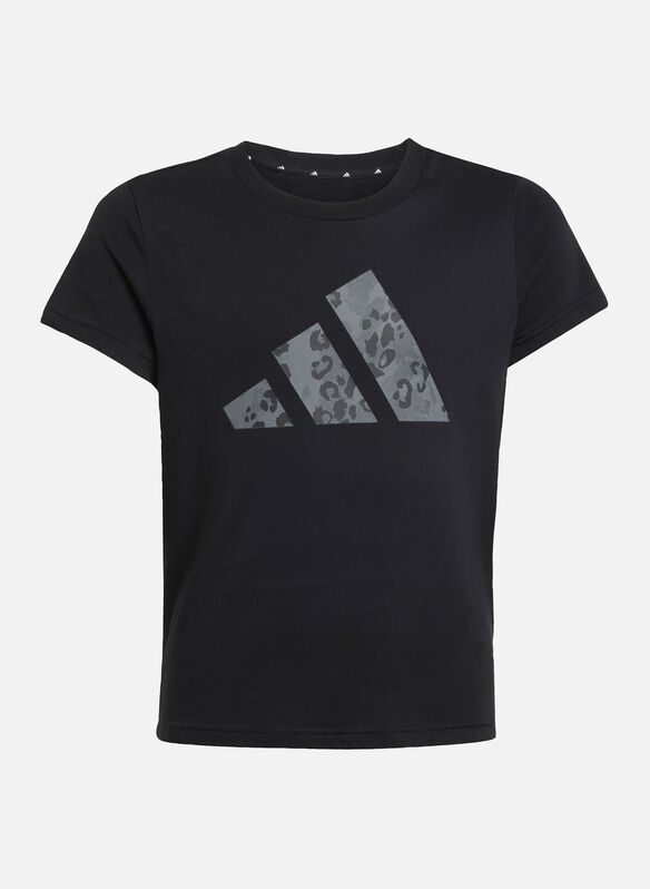 T-SHIRT ANIMALIER BIG LOGO RAGAZZA, BLK, medium