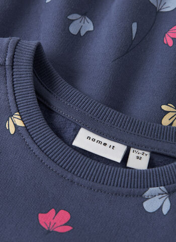 FELPA GIROCOLLO NULA PRINT BAMBINA, BLUE INDIGO, small