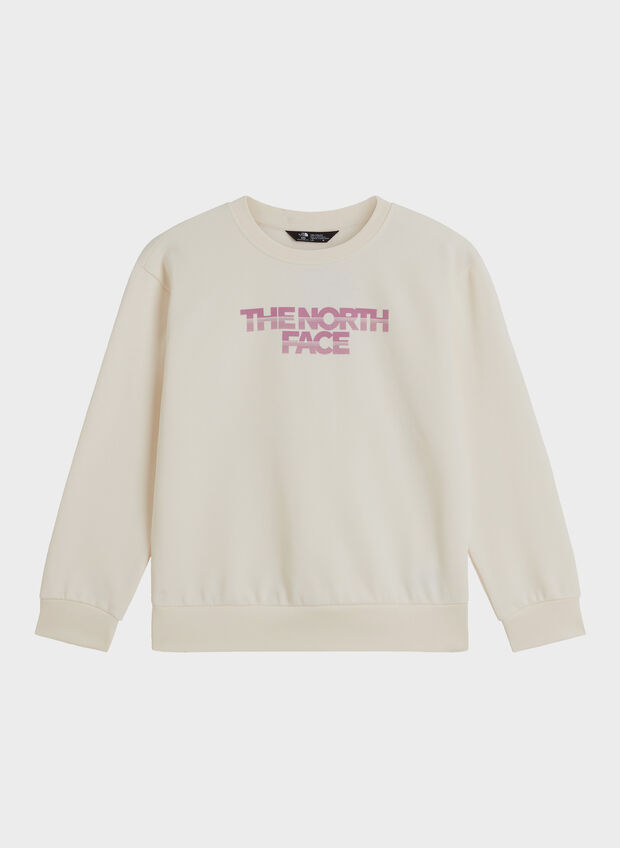 FELPA GIROCOLLO LOGO RAGAZZA, - WHT DUNE, large