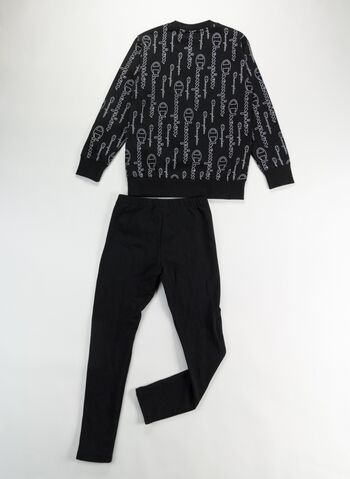 TUTA GIROCOLLO ALL OVER RAGAZZA, KL001BLK, small