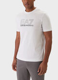 T-SHIRT GIROCOLLO VISIBILITY IN JERSEY DI COTONE, U0002 WHT, thumb