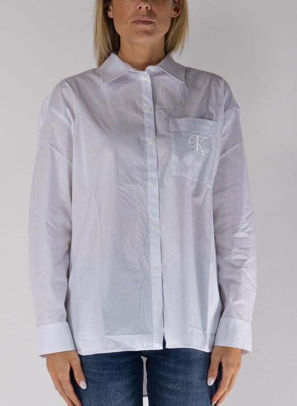 CAMICIA POPELINE RELAXED FIT, YAA WHT, medium