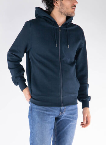 FELPA CON CAPPUCCIO EFFETTO OTTOMAN, 68 NVY, small