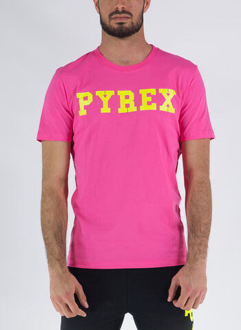 T-SHIRT CON LOGO, FUCSIA FLUO, small