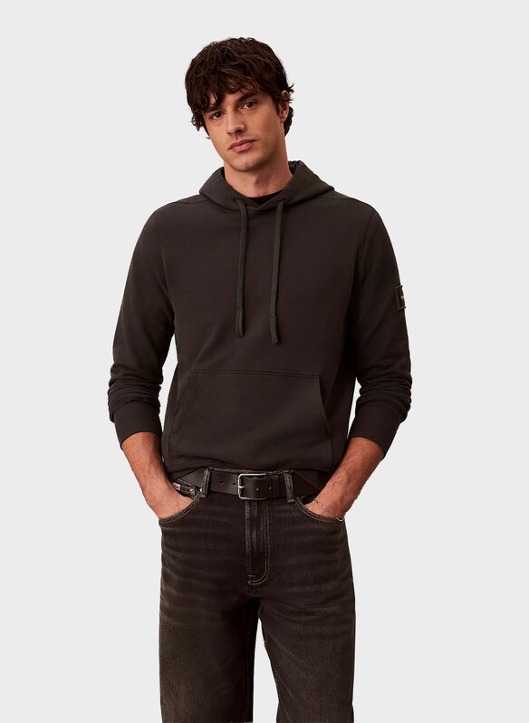 FELPA BADGE HOODIE, 8MN BLK, medium