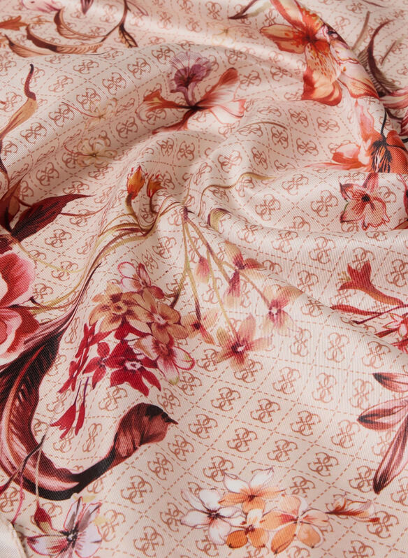 FOULARD CON STAMPA FLOREALE, TAU BEIGE, medium