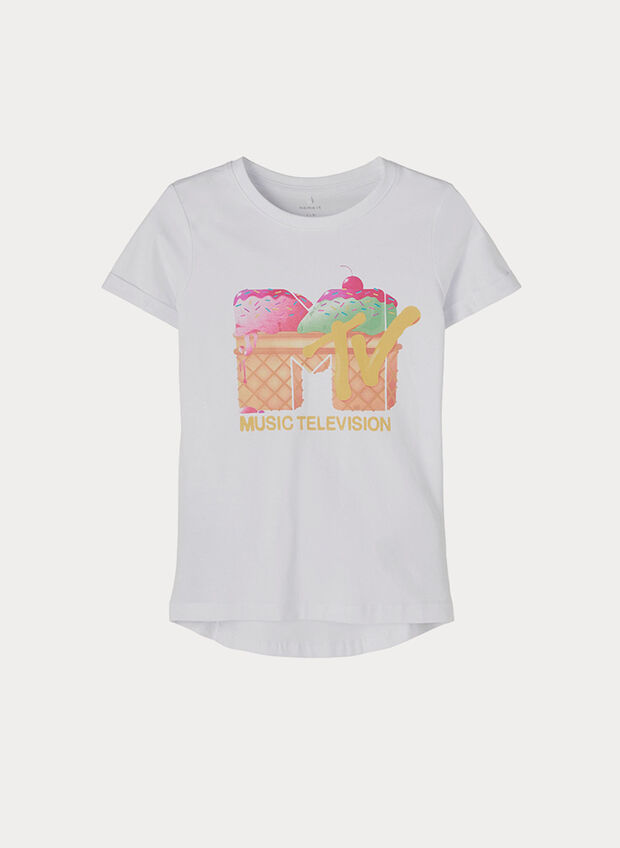 T-SHIRT STAMPA MTV BAMBINA, BRIGHT WHT, large