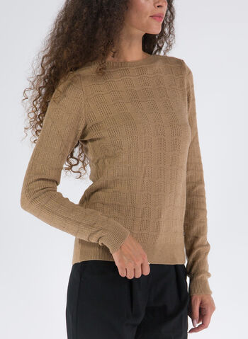 MAGLIONE TRICOT SCOLLO BARCA, CAMMELLO, small