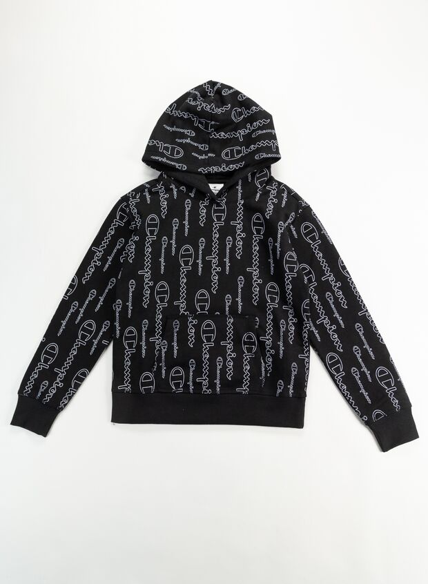 FELPA CON CAPPUCIO AMERICAN CLASSIC RAGAZZA, KL001BLK, large