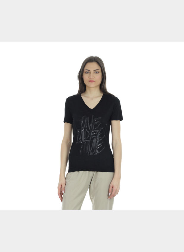 T-SHIRT SLOGAN PAILLETTES , , large