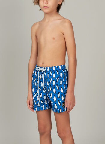 BOXER BEACH FANTASIA PINGUINO RAGAZZO, AZZURRO^, small