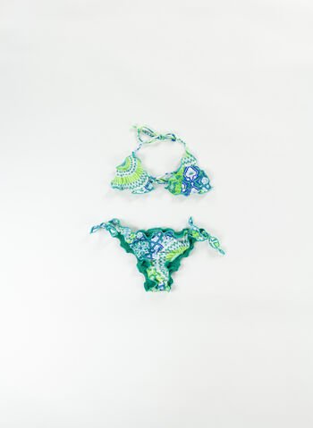 COSTUME BIKINI TRIANGOLO WALLPAPER RAGAZZA, U GREEN, small